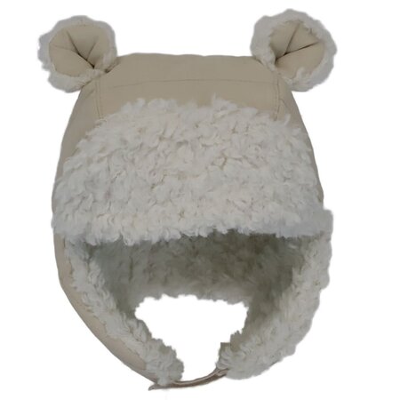 Bear Puffer Hat - Cream