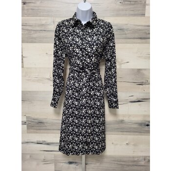 Ditsy Print Dress with Ties