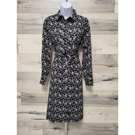 Ditsy Print Dress with Ties