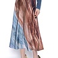 Bias Cut Long Skirt - Blue/Taupe