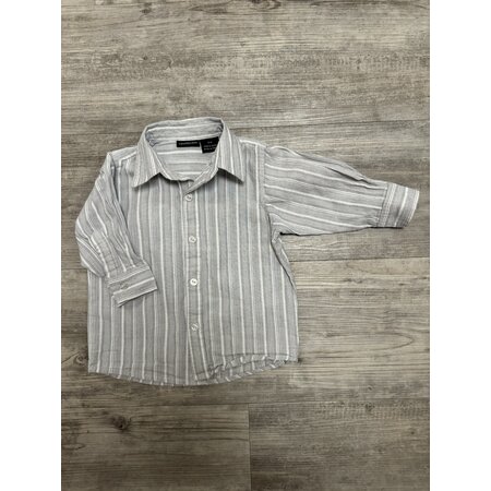 Grey Stripe Boys Dress Shirt - Size 18M