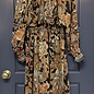 Autumn Print Dress with Smocked Waist - Size M