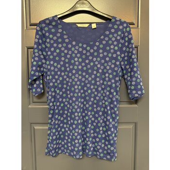 Blue Dotted Mesh Tee - Size L
