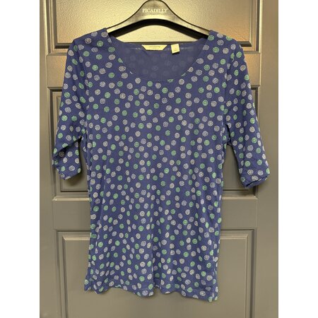 Blue Dotted Mesh Tee - Size L