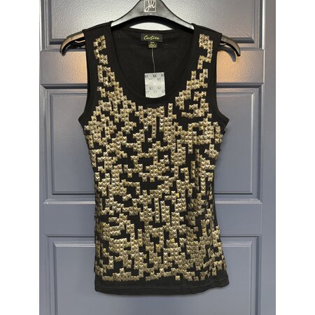 Mesh Tank with Metal Appliques - Size M
