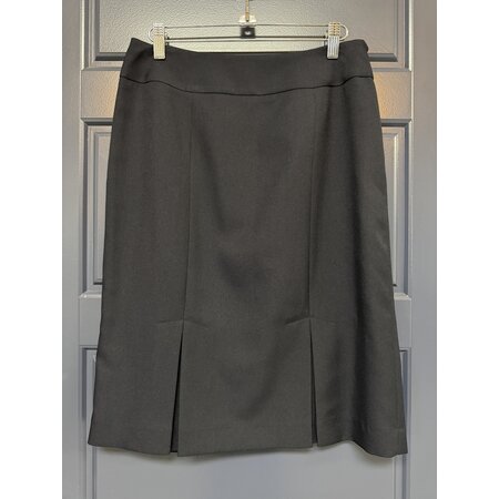 Lined Navy Skirt with Front Pleats - Size 6