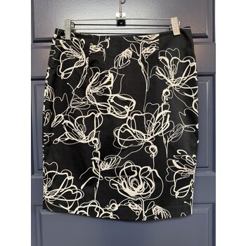 Black and Grey Print Skirt - Size 34