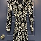 Black Dress with Scroll Print and Tie - Size 8