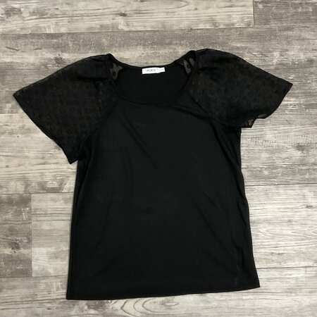 Black T-shirt with Lacey Sleeves