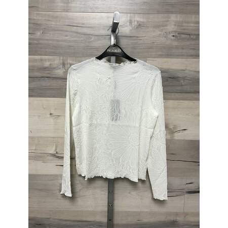 Floral Embossed Top - Off White