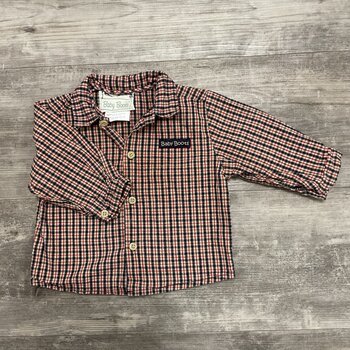 Plaid Shirt with Wood Buttons - Size 12M