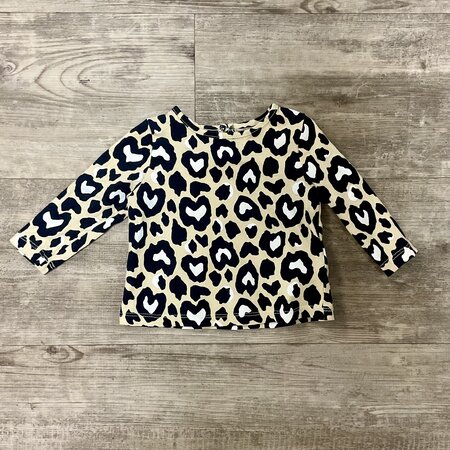 Navy Leopard Print Top - Size 3-6M