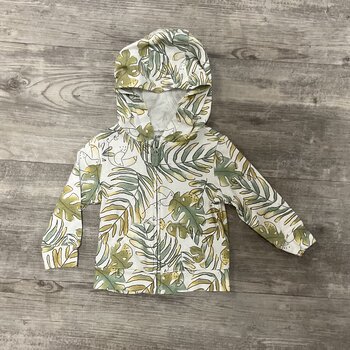 Jungle Print Zip-Up Sweater - Size 9M