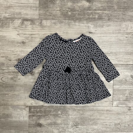 Navy Butterfly Print Jersey Dress - Size 3-6M