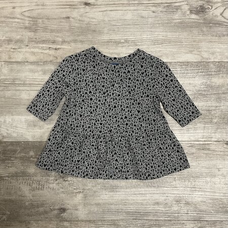 Black and Grey Jersey Leopard Print Dress - Size 0-3M
