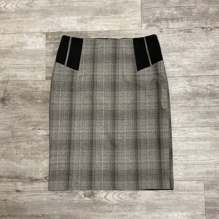 High Waist Check Skirt - Size M