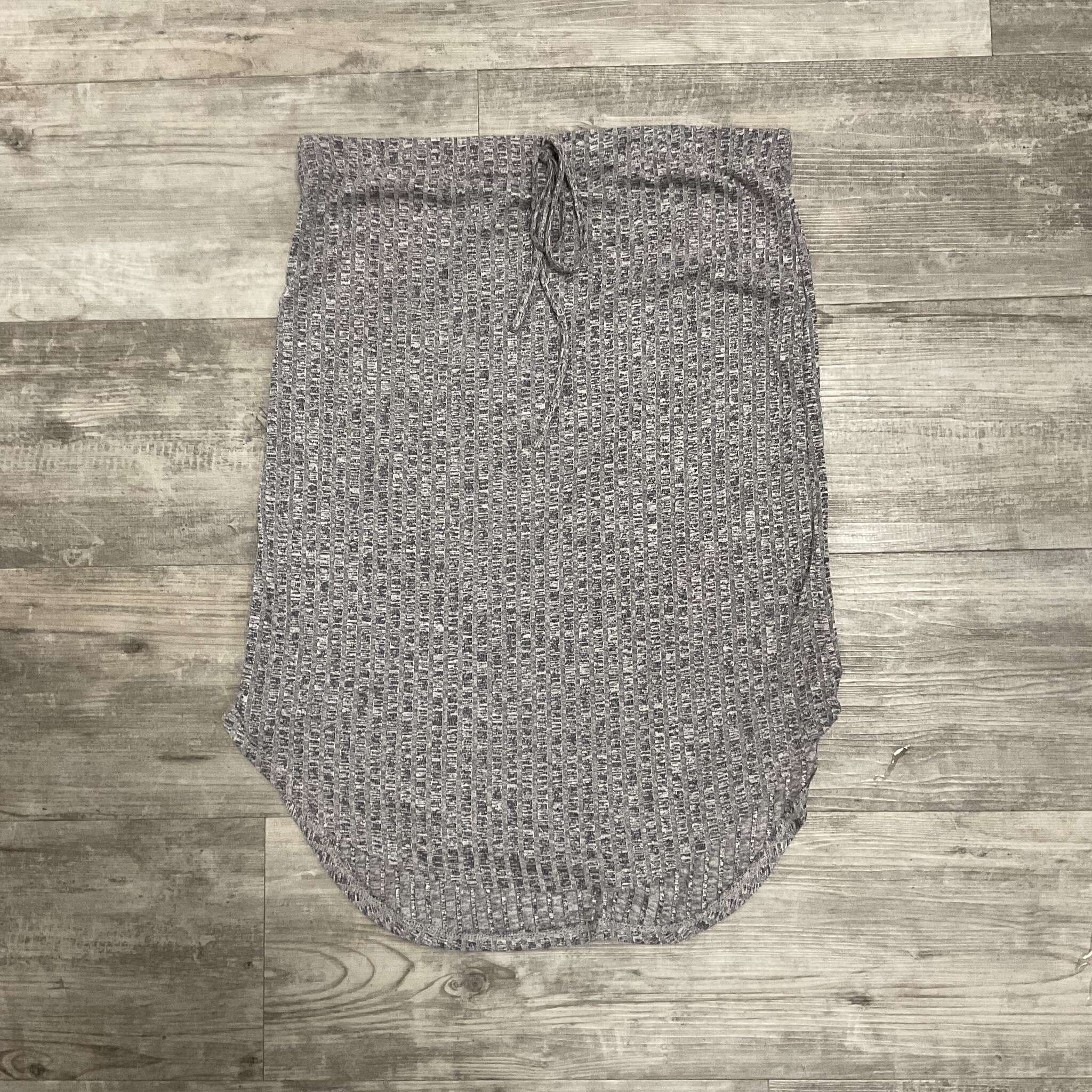 Grey Melange Ribbed Skirt - Size S
