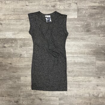 Charcoal Melange Dress with Knot - Size S