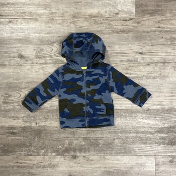 Blue Camo Zip Up with Hood - Size 3-6M