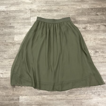 Olive Sheer Longer Skirt - Size XL