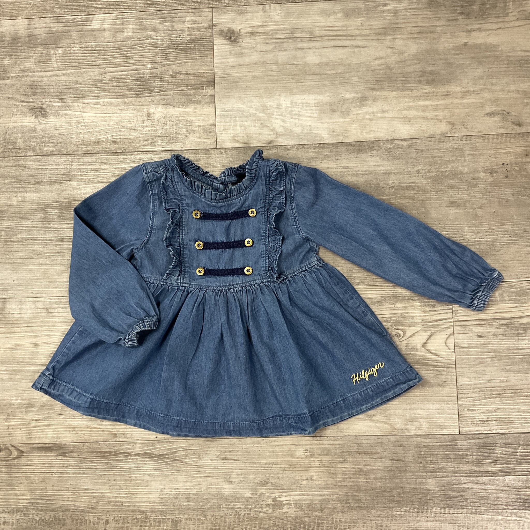 Denim Dress with Gold Buttons - Size 3