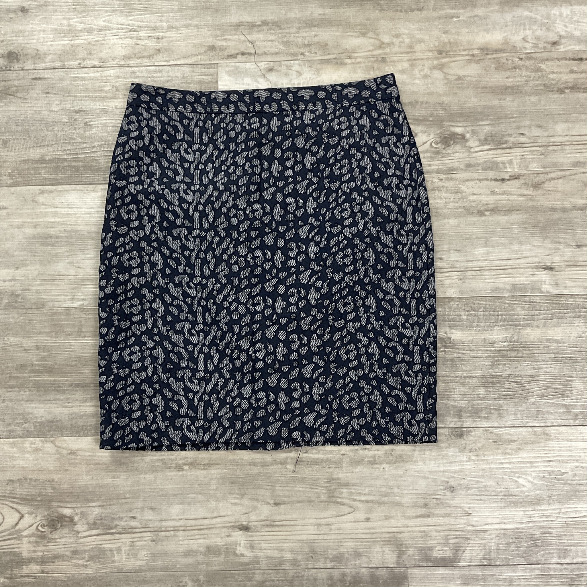 Navy Skirt with Patterned Stitching - Size 14