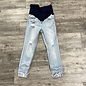 Light Denim Maternity Jeans with Rips - Size 2