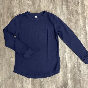 Dark Royal Blue Waffle Knit Shirt - Size 14/16