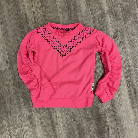 Neon Pink Crewneck with Squiggles - Size 98
