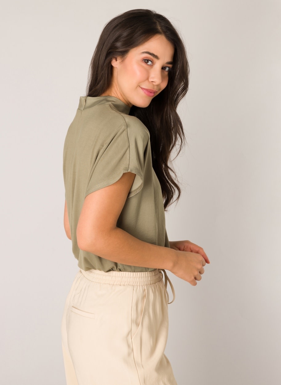 Farin Soft Army Mock Neck Top