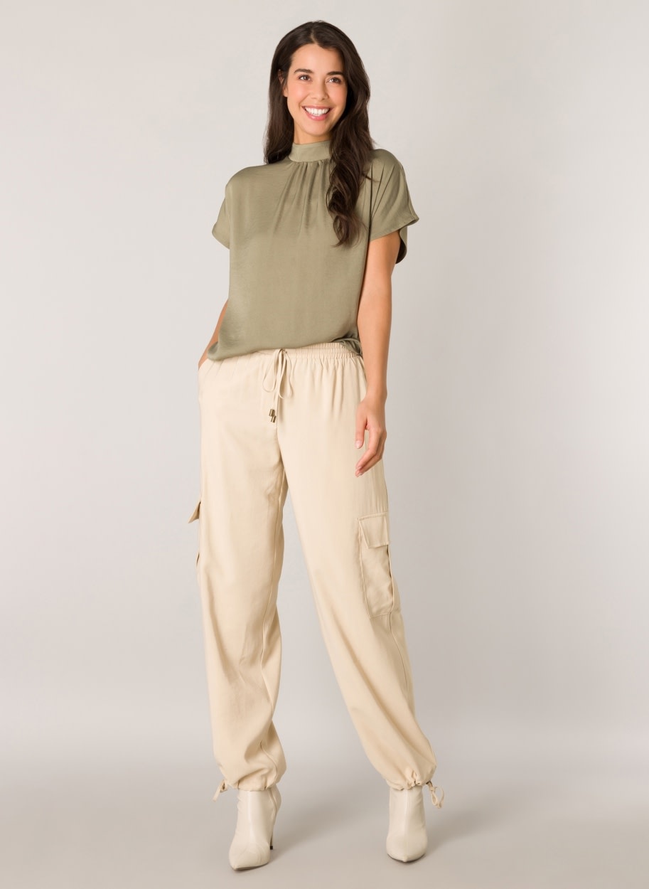 Farin Soft Army Mock Neck Top