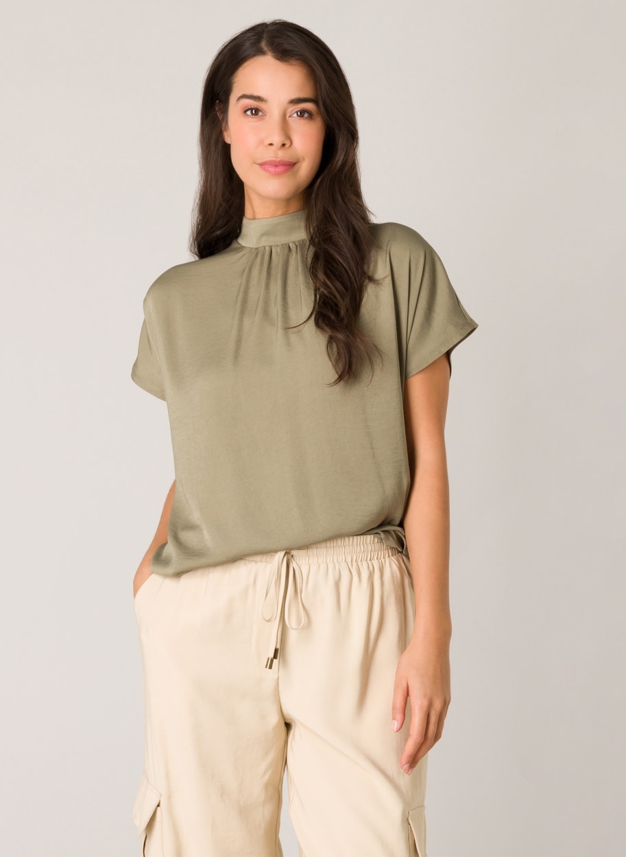 Farin Soft Army Mock Neck Top