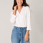 Fenna Off White 3/4 Sleeve Top