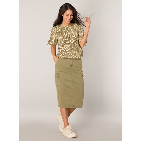 Feur Soft Army Denim Cargo Skirt