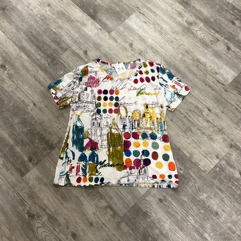 Colorful Print Tee Size L