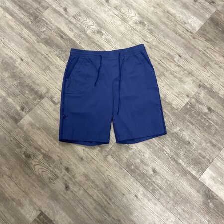 Blue Drawstring Waist Cotton Shorts Size  M