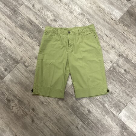 Green Cotton Shorts with Button Accent Size 10