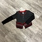 Black and Red Short Button Cardigan Size L