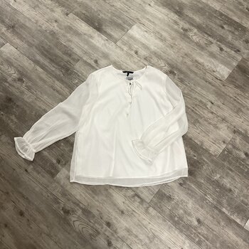 Sheer Sleeve White Blouse Size XL