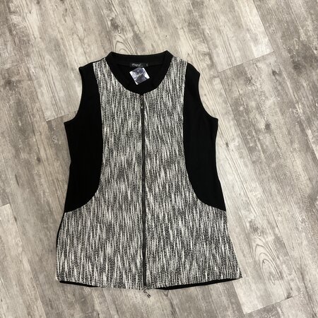 Black and White Sleeveless Vest Size L