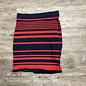 Navy and Red Stripe Pencil Skirt Size M