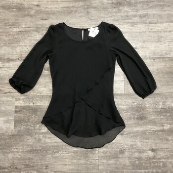Black Sheer Layer Top Size 0