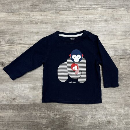 Navy Shirt with Monkeys - size 12M