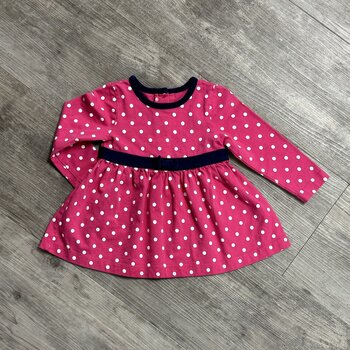 Pink Polka Dot Dress - Size 12M