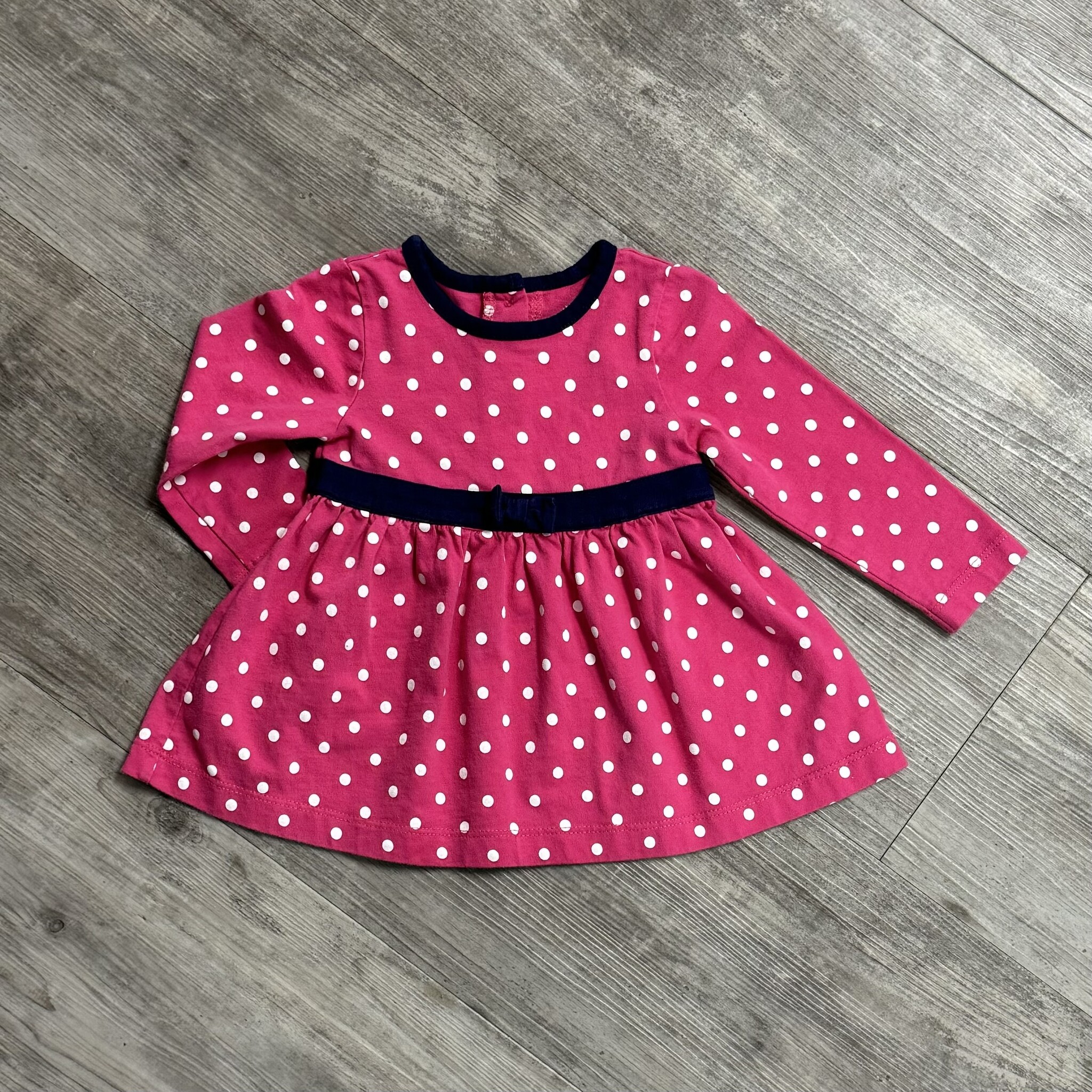 Pink Polka Dot Dress - Size 12M