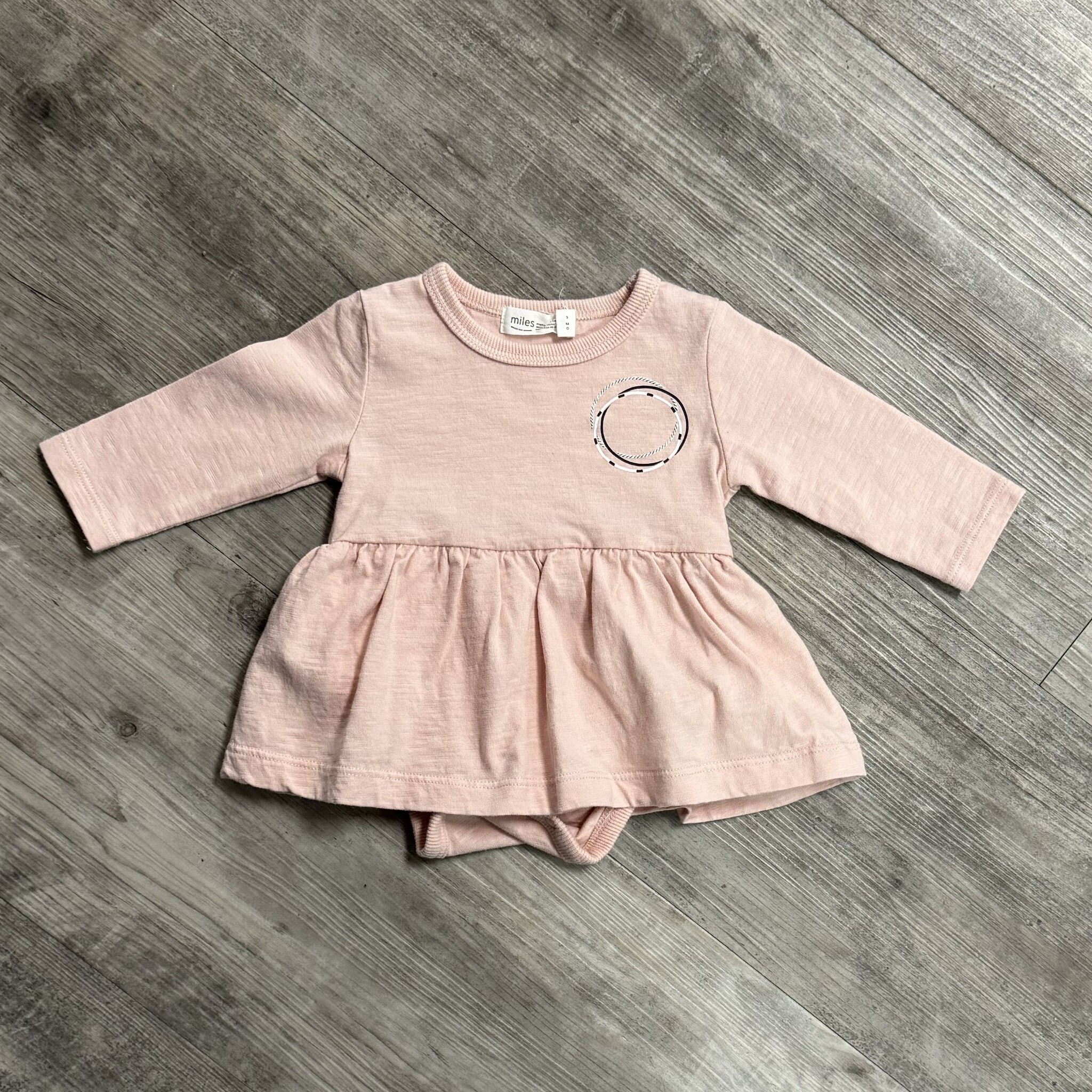 Light Pink Dress with Attached Onesie - Size 3M