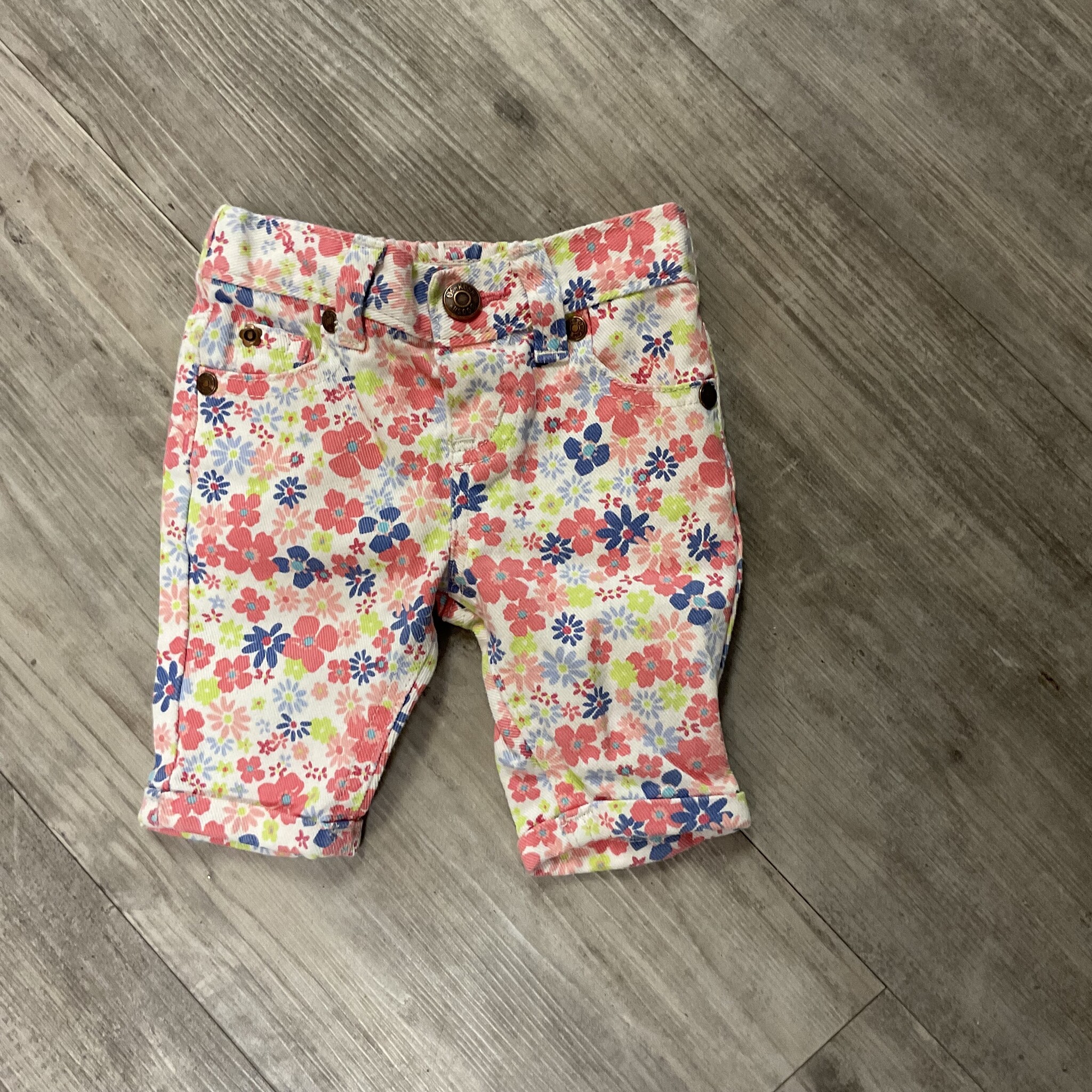 Floral Jean Shorts - Size 3M