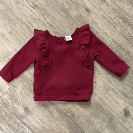 Jewel Pink Sweater with Ruffles - Size 3M