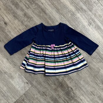 Navy and Multi Stripe Shirt - Size 3-6M