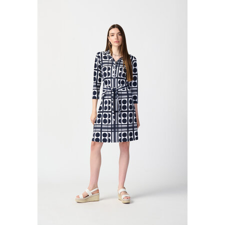 Jessica Navy and White Print Dress